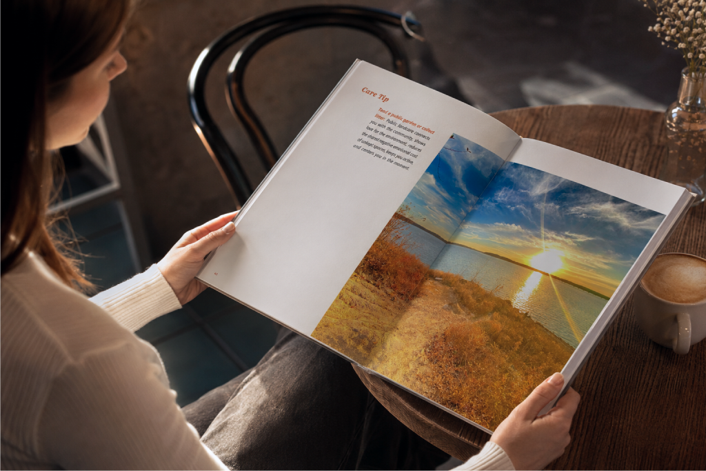 Woman reading the Mars Can Wait book